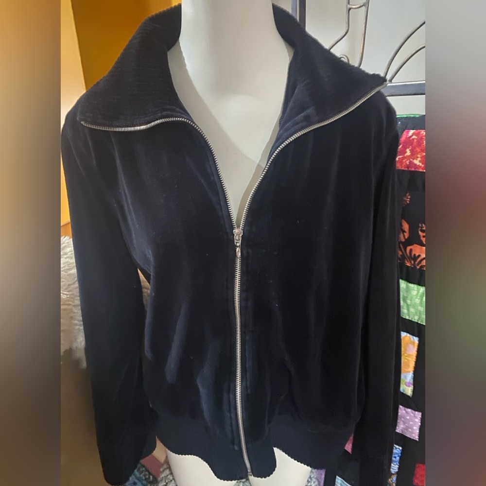 Black Velour Zip Jacket